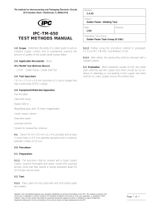 Solder Paste Wetting Test - IPC-TM-650 Standard