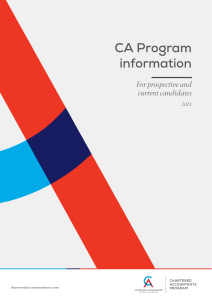 CA Program Information 2021: Chartered Accountants ANZ