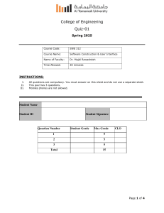 JavaFX Quiz: Software Construction & UI - Spring 2025