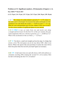 Physics Problem Set: Significant Figures & Kinematics