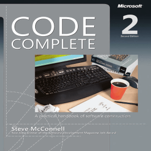 Code Complete: Software Construction Handbook