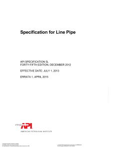 API 5L Line Pipe Specification - 45th Edition