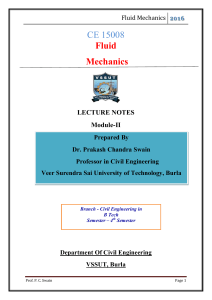 Fluid Mechanics Lecture Notes - Module II