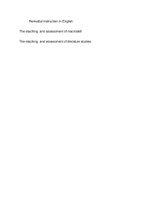 English Remedial Instruction: Macroskills & Literature