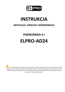 ELPRO-AD24 4t Podnośnik: Instrukcja Instalacji, Obsługi i Konserwacji