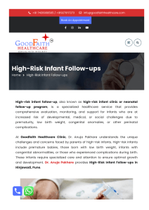 High-Risk Infant Follow-up Care in Pune | Goodfaith Healthcare