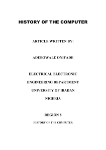 History of the Computer: Evolution & Classification