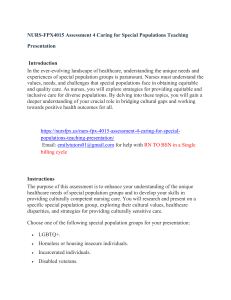 Nursing Assessment: Caring for Special Populations