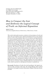 Liar Paradox & Logical Truth: A Philosophical Solution