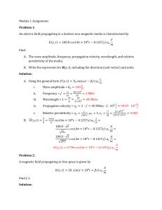 Electromagnetics Assignment: Wave Propagation & Field Calculations