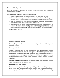 Employee Training & Development: Orientation & ADDIE Model