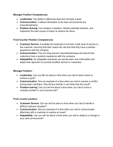 Manager & Front Counter Interview Prep: Competencies & Questions