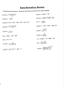 Derivatives Practice Worksheet