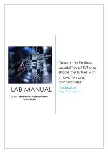 CS 101 ICT Lab Manual: Email, Keyboard, MS Office