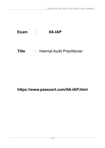 IIA-IAP Exam Dumps: Internal Audit Practitioner Preparation