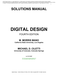 Digital Design Solutions Manual, 4th Edition