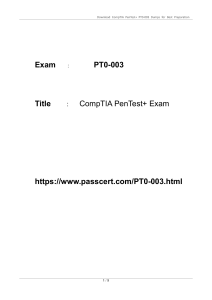 CompTIA PenTest+ PT0-003 Exam Dumps for Preparation