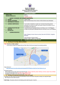 Grade 7 Science Lesson Plan: Earthquakes & Faults in Philippines