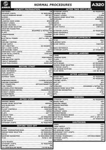 A320 Normal Procedures Checklist