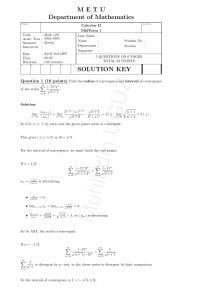 Calculus II Midterm 1 - Series, Power Series, Multivariable Calc