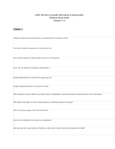 Health Information & Data Quality Midterm Study Guide