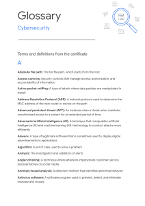 Cybersecurity Glossary: Terms and Definitions