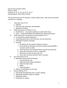 Pediatric Nursing Quiz Outline: Key Concepts & Topics