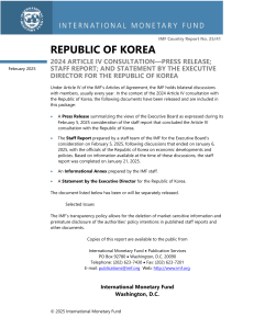 Republic of Korea: 2024 IMF Article IV Consultation