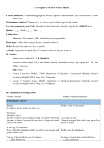 Grade 9 Physics: Projectile Motion Lesson Plan