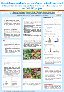 Rwanda Herpetofauna Inventory: Eastern Province Forests