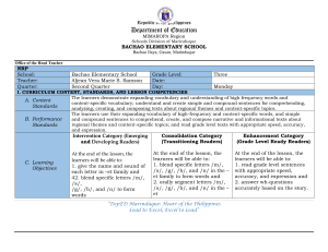Grade 3 English Lesson Plan: -et Word Family