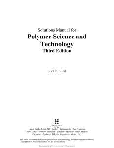 Polymer Science & Technology Solutions Manual, 3rd Ed.