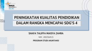 Peningkatan Kualitas Pendidikan: SDG's 4 & Pancasila