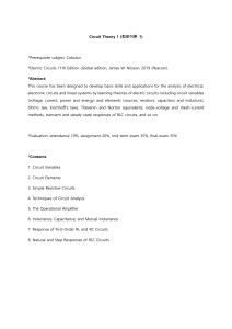 Circuit Theory 1 Syllabus: Course Outline & Topics