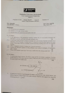 Fluid Mechanics Exam: University Level Questions