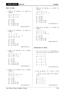 HKDSE Maths: Identities Worksheet - Algebra Practice