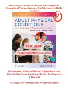 Occupational Therapy Test Bank: Adult Physical Conditions