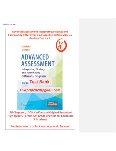 Goolsby Advanced Assessment Test Bank 5th Ed.