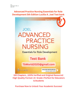 Advanced Practice Nursing Test Bank: Chapter 1 Questions