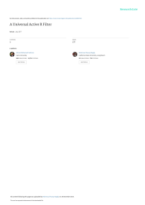 Universal Active R Filter Design & Analysis