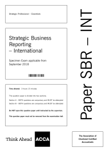 Strategic Business Reporting (SBR) International Exam Paper