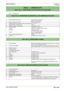 EGLC London City Airport AIP - Aerodrome Information