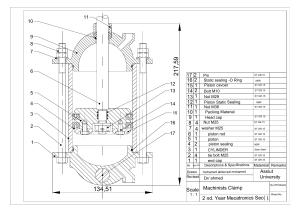 Machinist Clamp Technical Drawing - Mechatronics Design