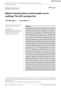 Digital Transformation in Public Sector Auditing: SAI Perspective