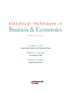 Statistical Techniques in Business & Economics, 15th Ed.