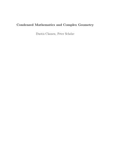 Condensed Mathematics & Complex Geometry Lecture Notes