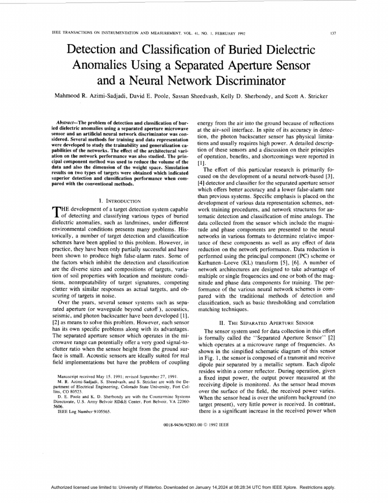 Buried Anomaly Detection with Neural Networks