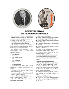 GM Efstratios Grivas Chess Training Program June 2024