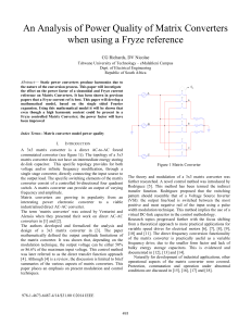 Matrix Converter Power Quality Analysis with Fryze Reference