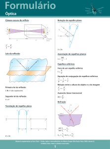 Formulário de Óptica, Termodinâmica e Ondas